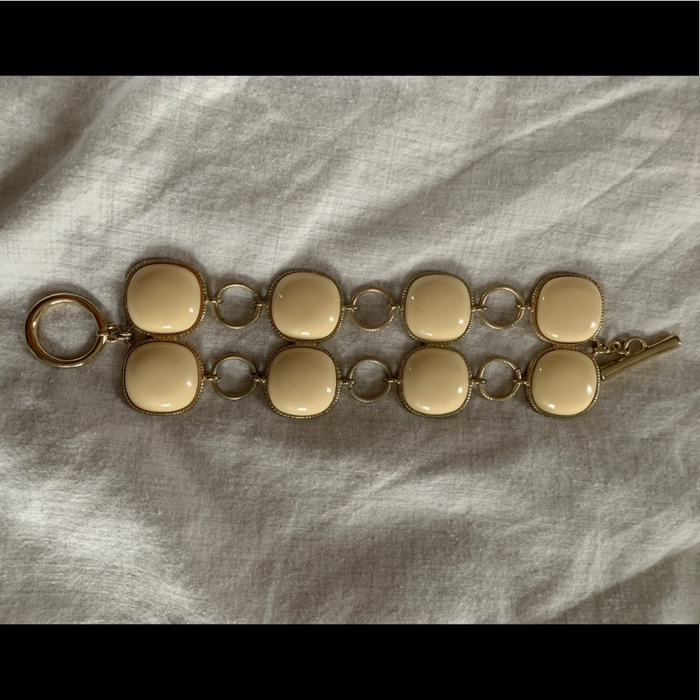 Banana Republic Metal and Cream Bracelet
